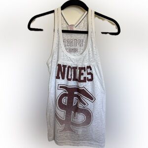 PINK Victoria's Secret FSU White and Garnet Tank Top